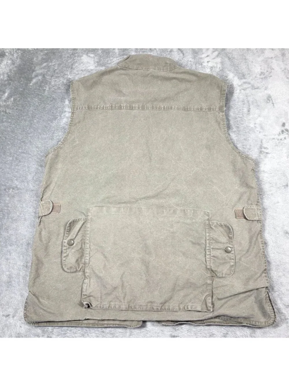 Vintage Banana Republic Vest Mens Large Green Safari Hunting Cargo Hooded 80s
